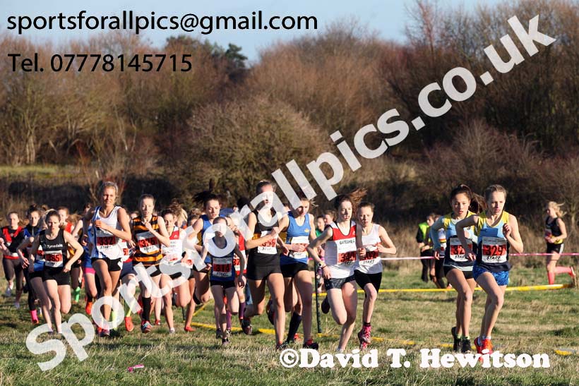 Girls under-15s North Eastern Cross Country, 2018 Northern Cross Country Champs., Wrekenton, Gateshead. Photo:  David T. Hewitson/Sports for All Pics